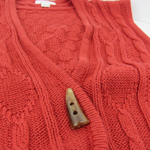 Christopher & Banks Women's Sleeveless Vest Burn Orange w/Toggle Button Size XL - Picture 8 of 10
